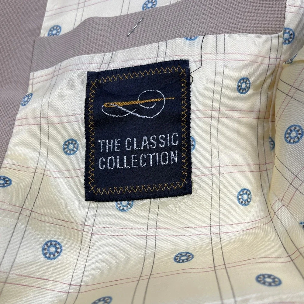 Vintage Sears The Classic Collection Blazer Mens 38 Tan Gold Button 70s Disco